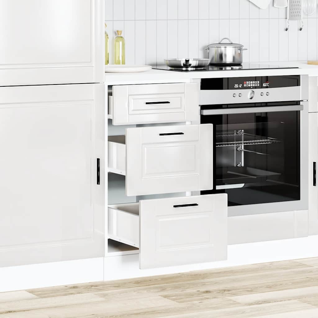 Keittiön pohjakaappi Porto korkeakiiltoinen valkoinen