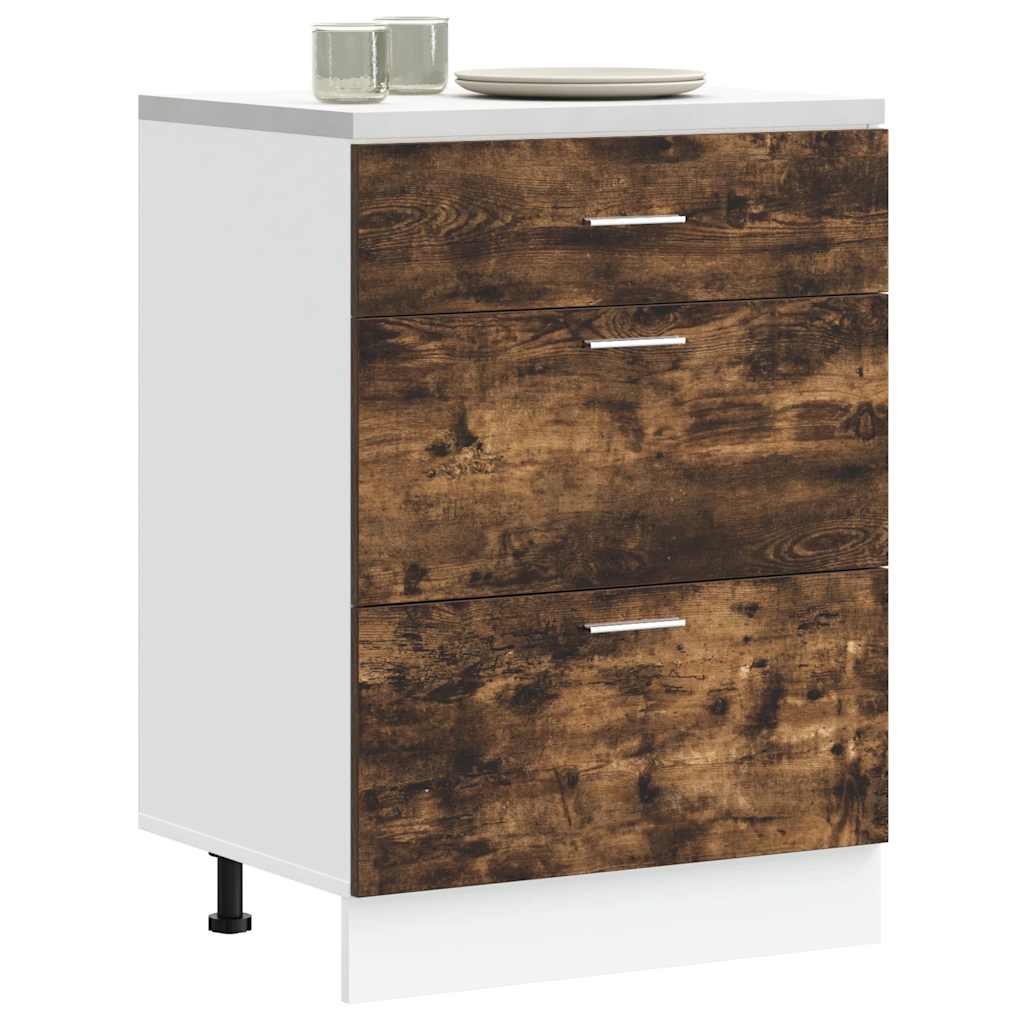 Keittiön pohjakaappi "Lyon" savustettu tammi suunniteltu puu