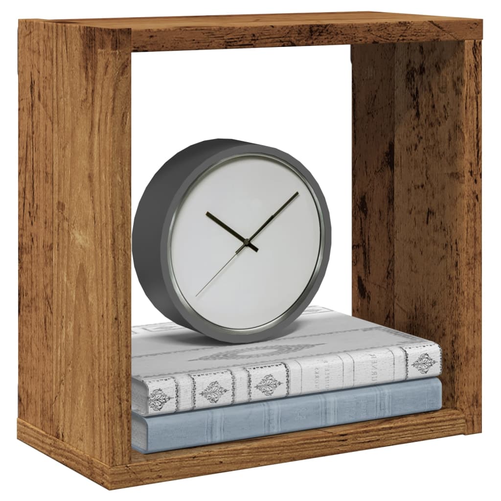 Wall Cube Hyllyt 6 kpl Vanha Puu 30x15x30 cm Teknillinen Puu