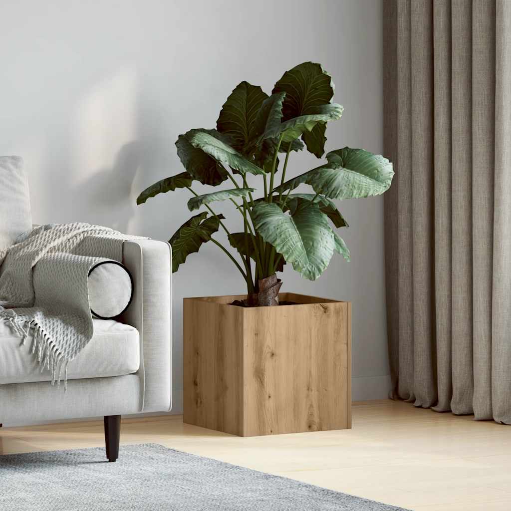 Kukkalaatikko käsityöläinen tammi 40x40x40 cm tekninen puu