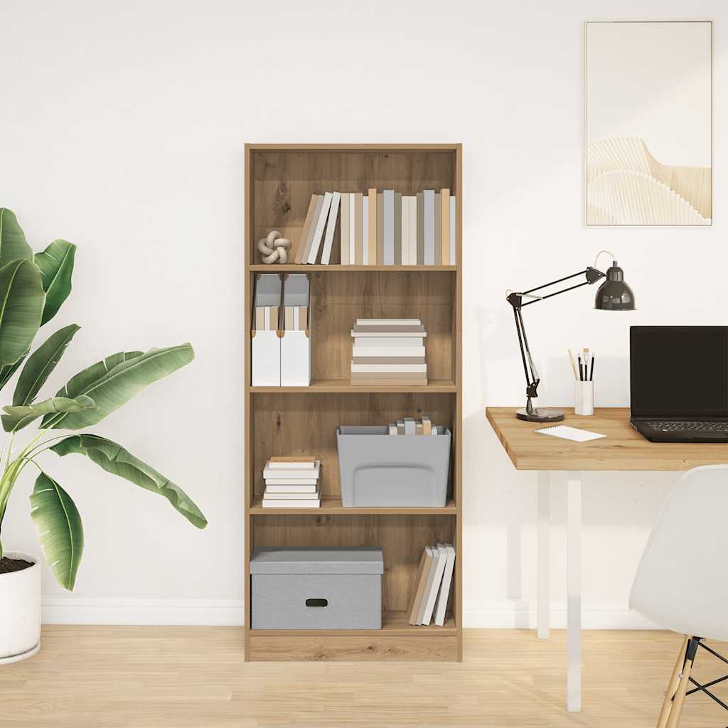 Kirjahylly artesaani tammi 60x24x143 cm tekninen puu