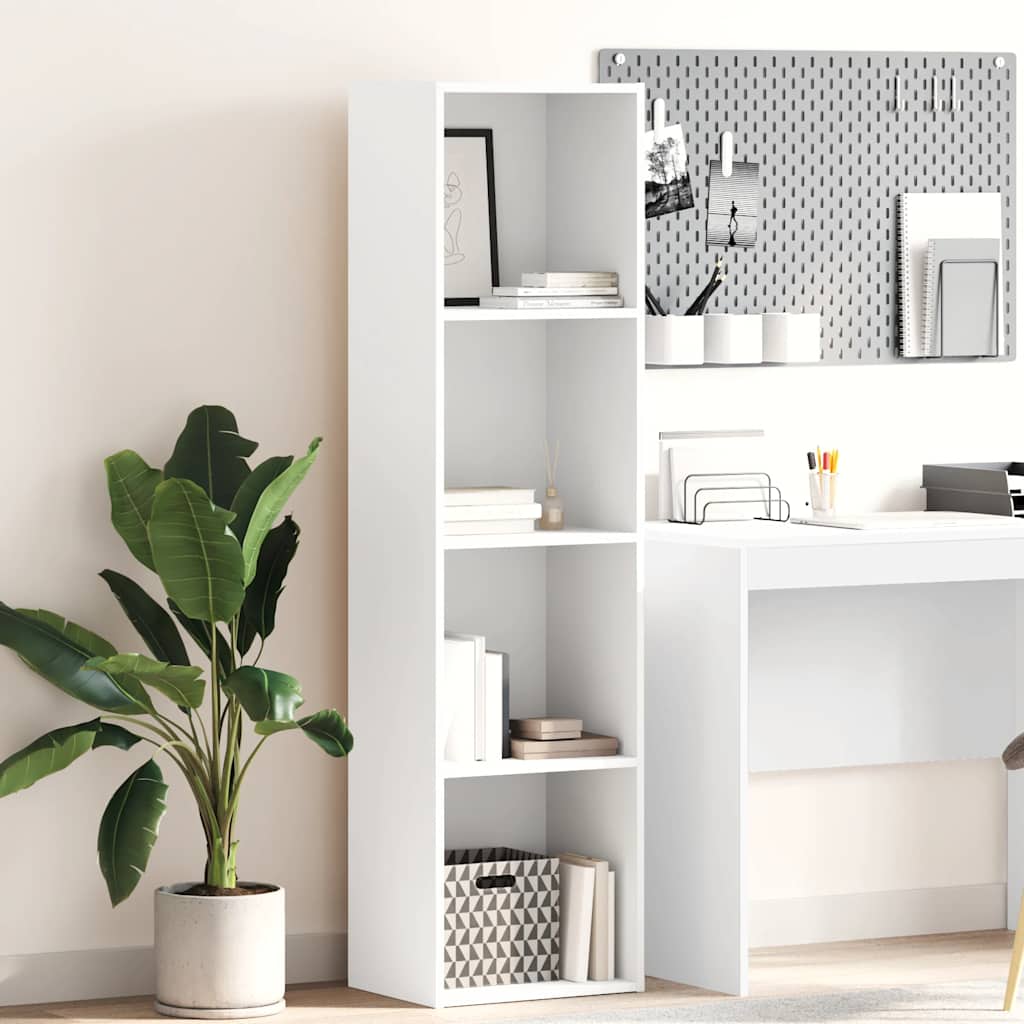 Kirjahylly valkoinen 40x30x152 cm tekninen puu