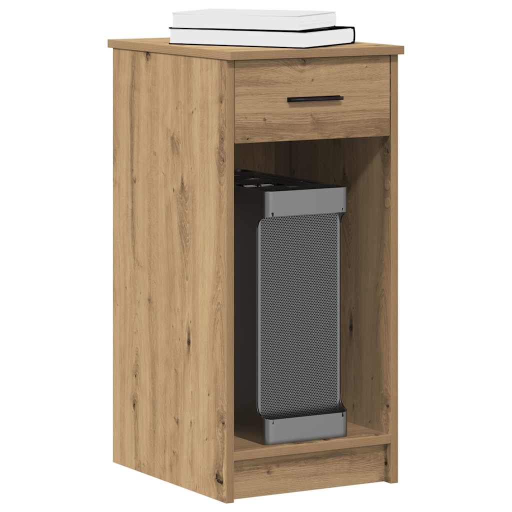 Tietokonetorniteline laatikolla Käsityöläinen tammi 35x45x77 cm