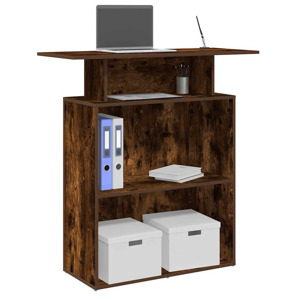 Vastaanottopöytä savustettu tammi 100x40x104 cm tekninen puu