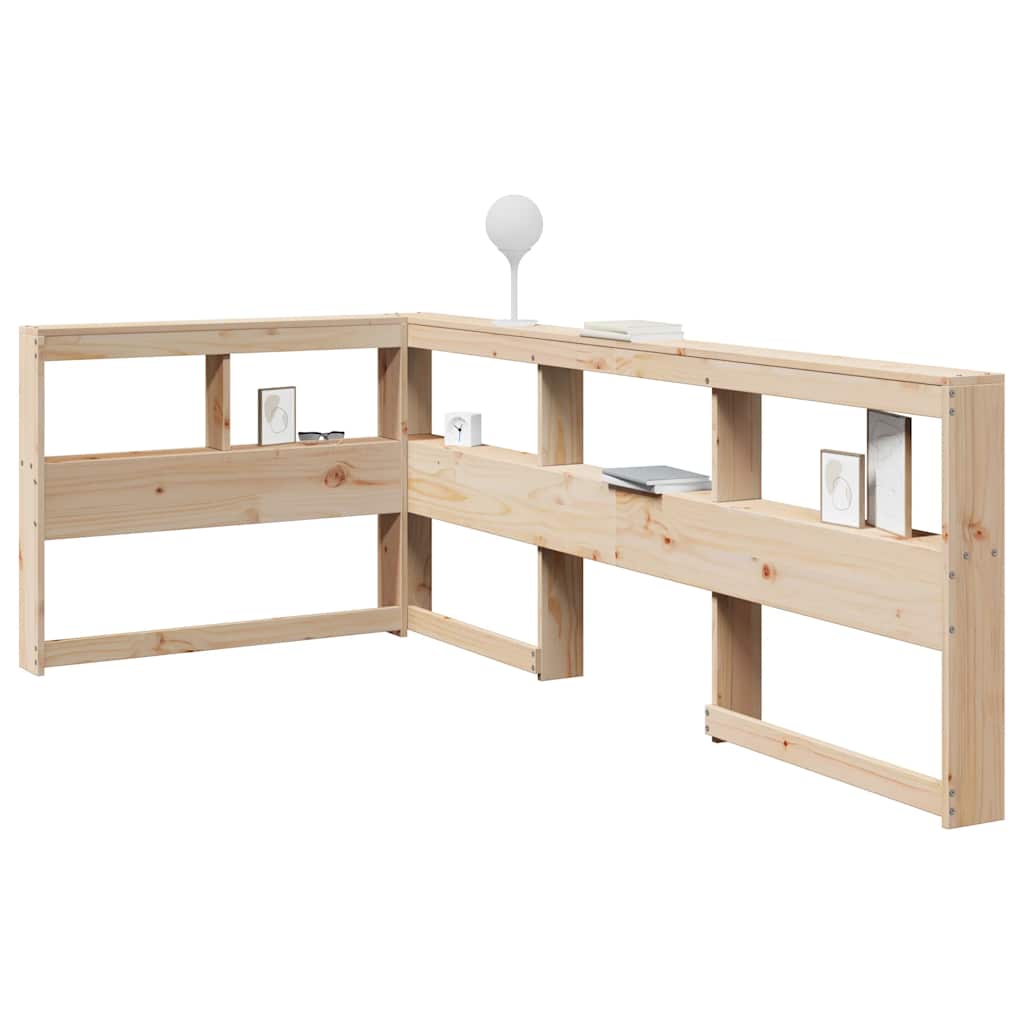 Kirjahyllyn pääty L-muotoinen 80 cm massiivipuumäntyä