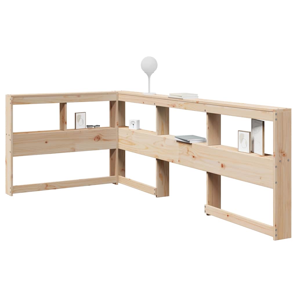 Kirjahyllyn pääty L-muotoinen 90 cm massiivipuumäntyä