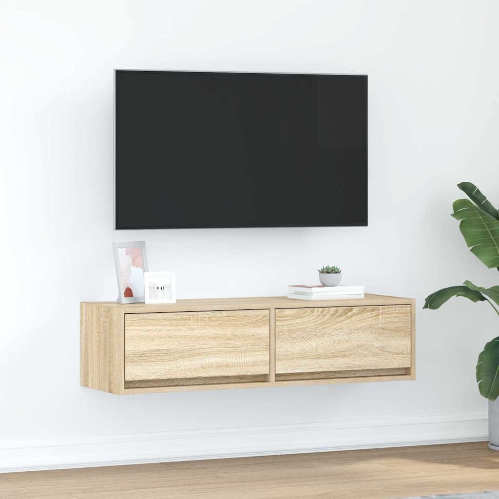 vidaXL TV-kaappi Sonoma Tammi 100x31x25,5 cm Tekninen puu