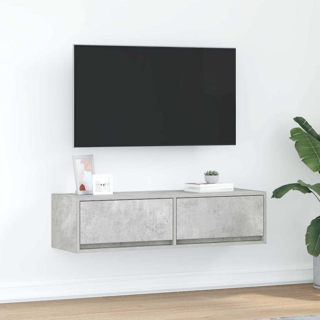 vidaXL TV-kaappi Betoniharmaa Tekninen Puu 100 x 31 x 25.5 cm