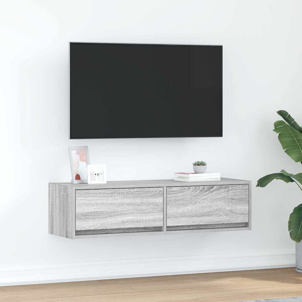 vidaXL TV-kaappi Harmaa Sonoma 100x31x25,5 cm Tekninen puu