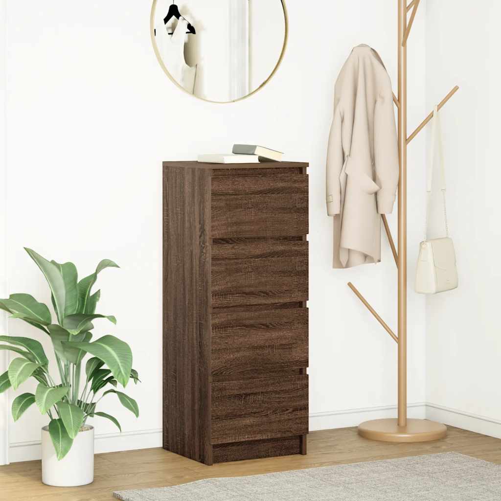 Senkki ruskea tammi 37,5x35x99 cm tekninen puu