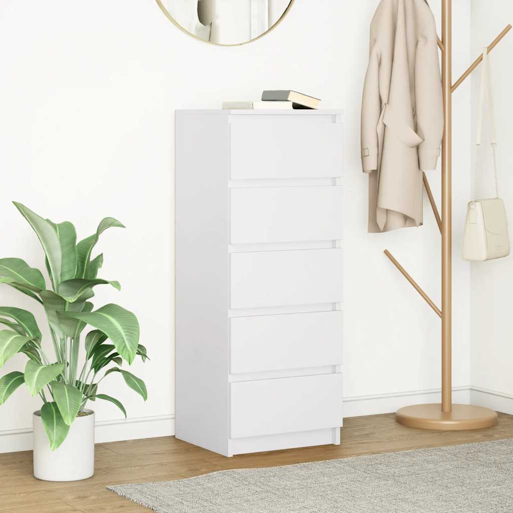 Senkki laatikoilla valkoinen 37,5x35x99 cm tekninen puu