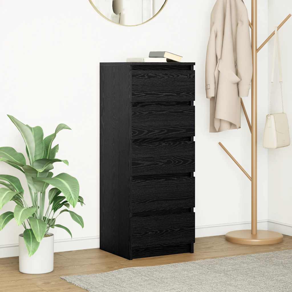 Senkki laatikoilla musta tammi 37,5x35x99 cm tekninen puu