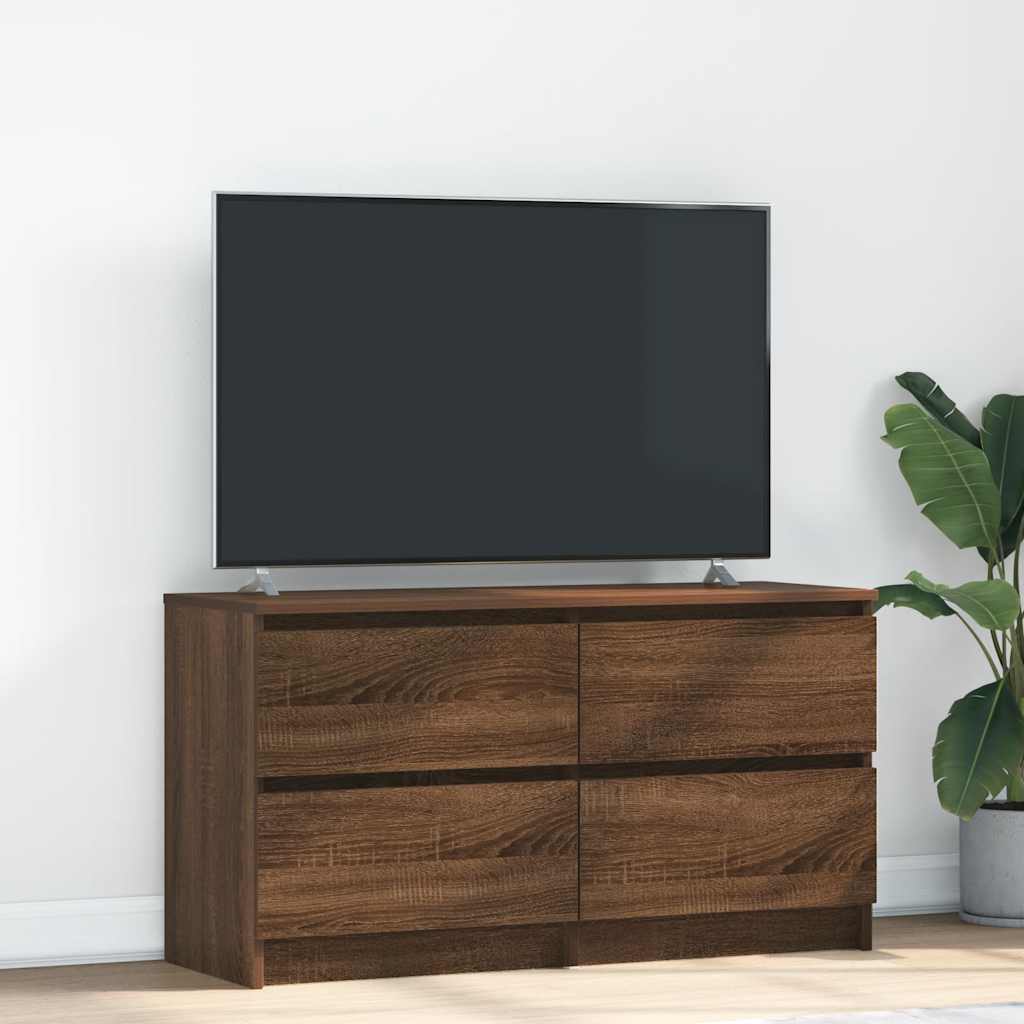 TV-taso ruskea tammi 100x35x54 cm tekninen puu