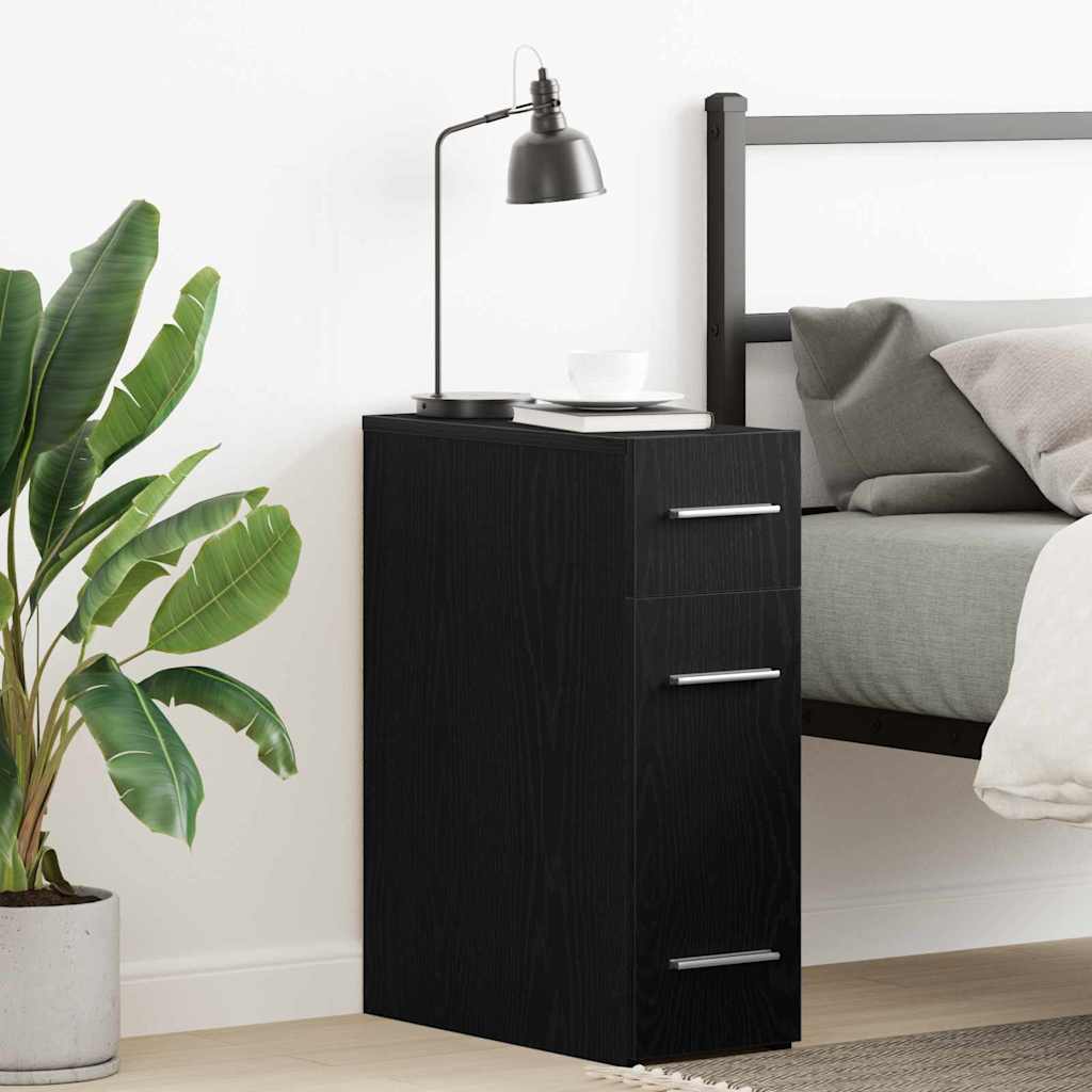 vidaXL Apteekkikaappi Musta Tammi 20x45,5x60 cm Tekninen Puu