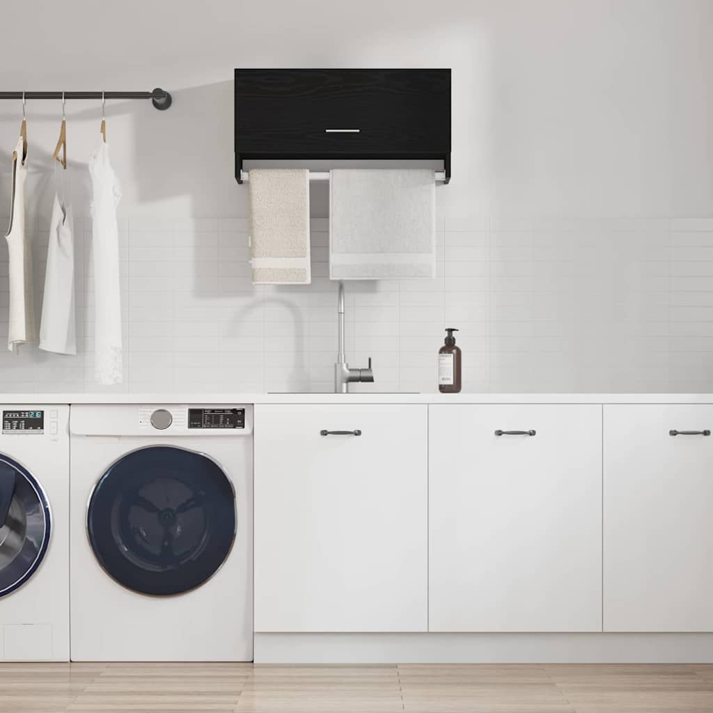 vidaXL Musta Tammi Vaatekaappi 70x32,5x35 cm Tekninen Puu