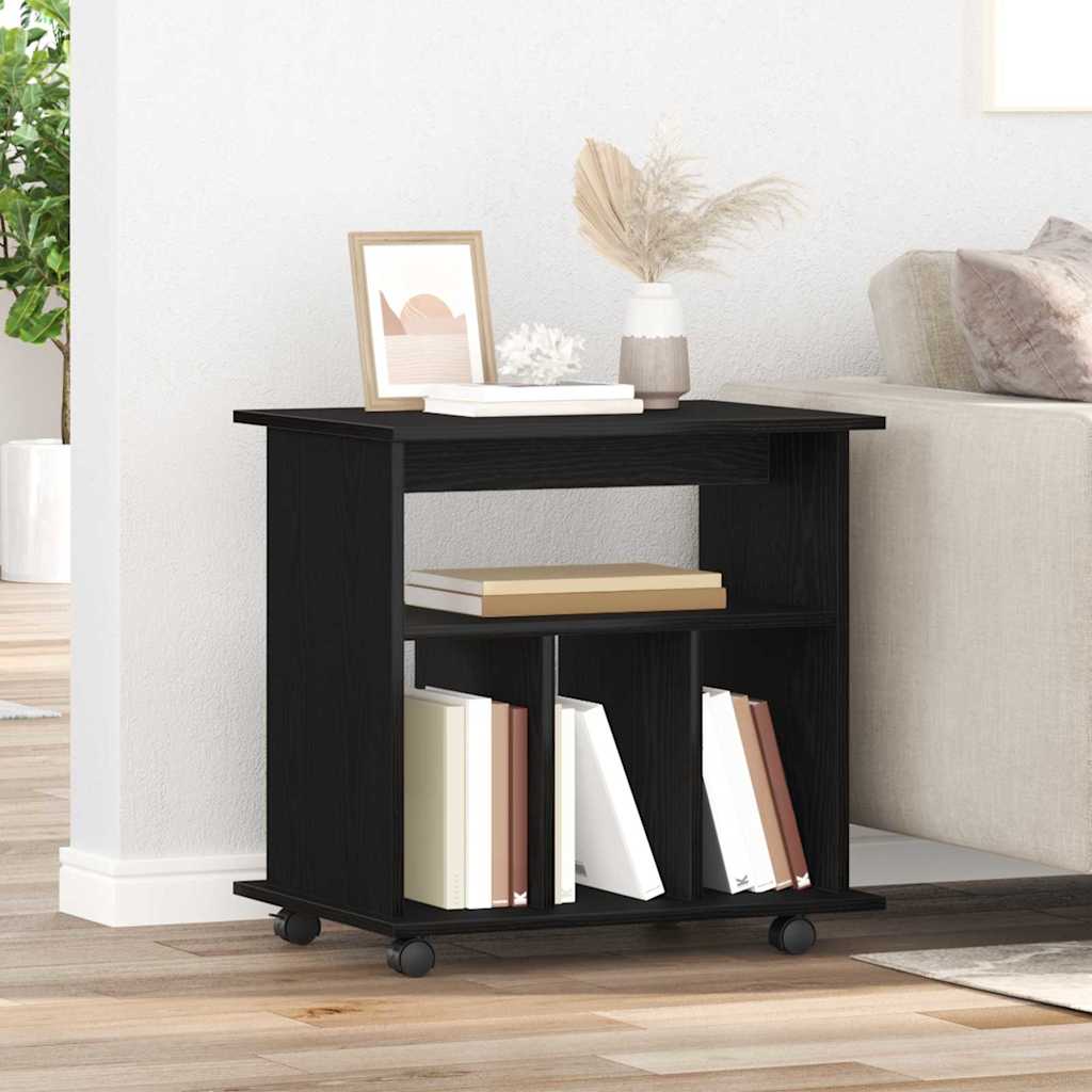 vidaXL Rullakaappi Musta Tammi 60x45x55 cm Teknopuu