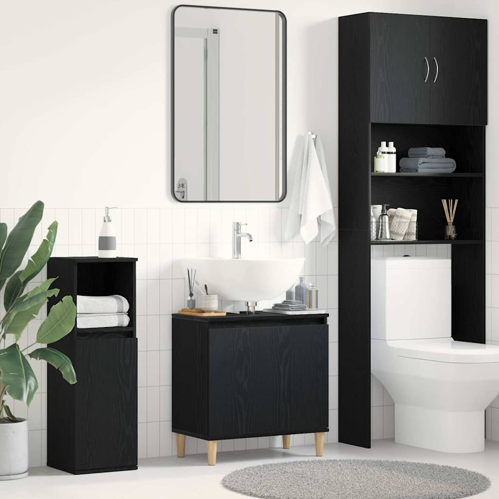 vidaXL Pesuk cabinetti musta tammi 58x33x60 cm teknistä puuta