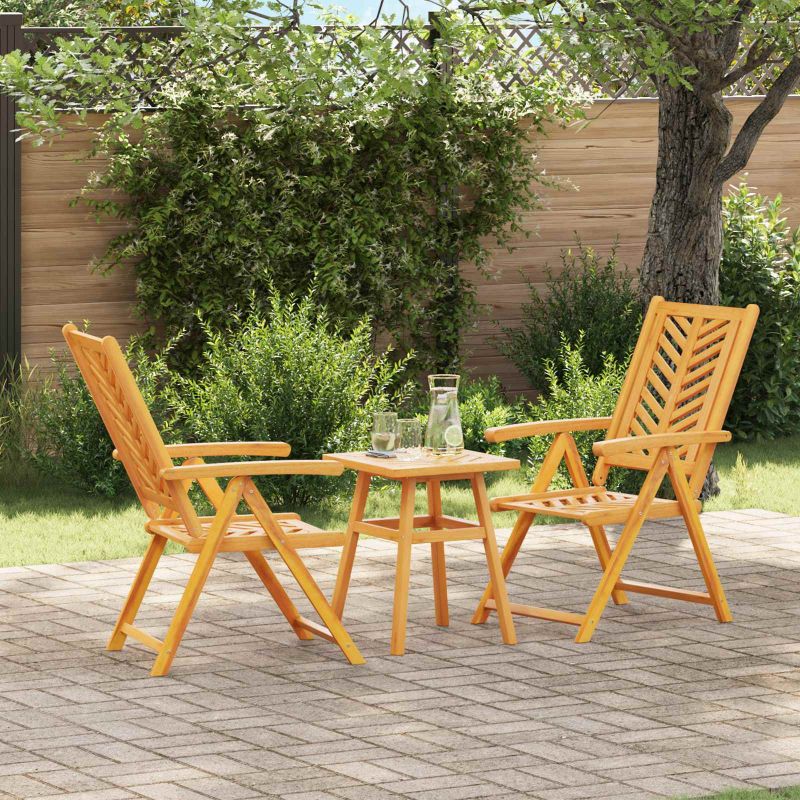 Puutarhan Bistro Set 3 pcs Ruskea täysi akaasiapuu