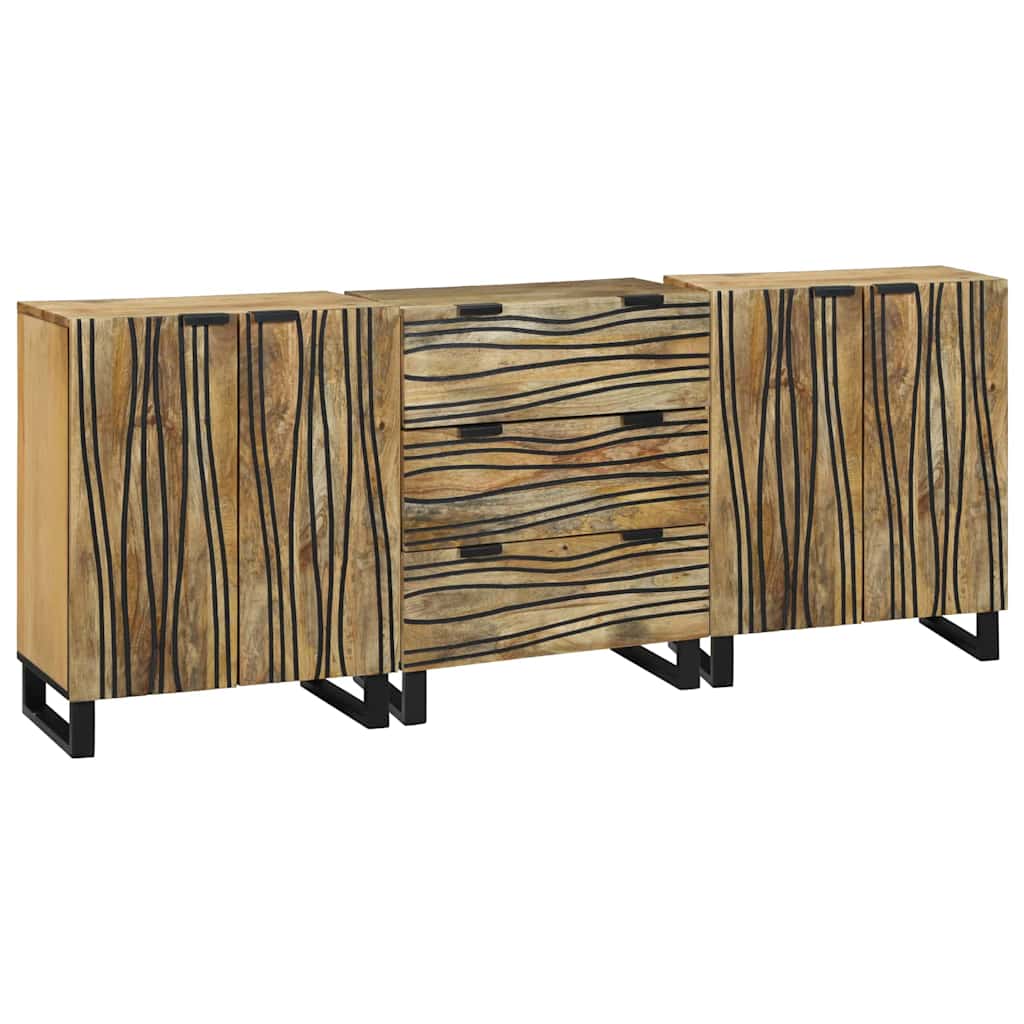 Kylpyhuonekalustesetti 3 pcs Ruskea Keskikoko Massiivipuu