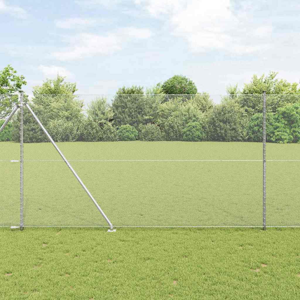 vidaXL-kuusikulmainen aita 1,6x50 m Galvanoitu teräs, vidaXL-aidat piikeillä 13 kpl Ø32 mm 180 cm Galvanoitu teräs