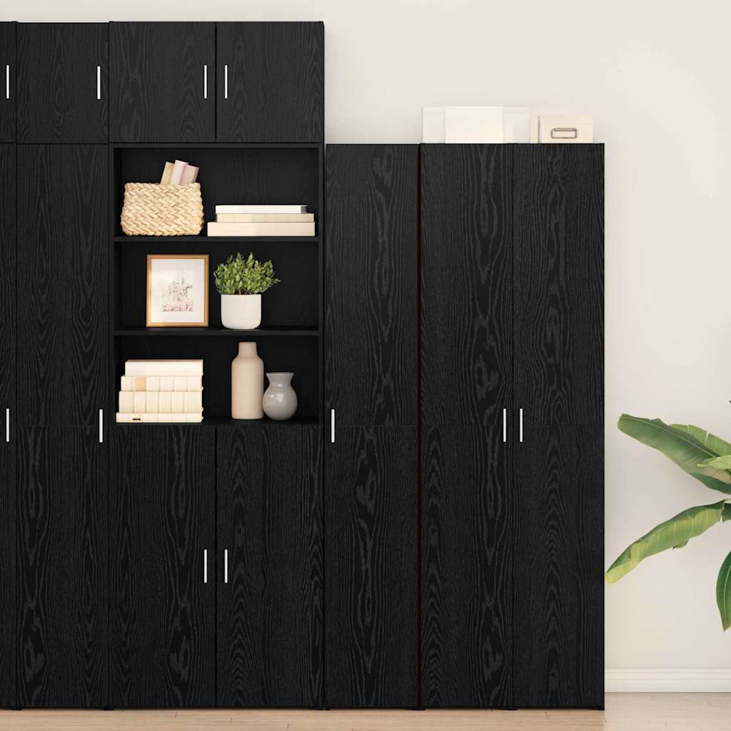 Highboard Musta tammi 30x42.5x185 cm Lastulevy