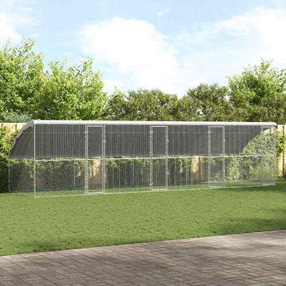 Kanahäkki Hopea 800 x 200 x 198.5 cm Galvanoitu teräs