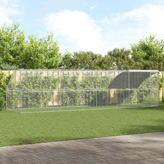 Kanahäkki Hopea 800 x 200 x 198.5 cm Galvanoitu teräs