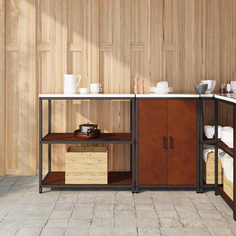 Keittiön säilytyssarja 2 pcs Ruosteinen 150 x 50 x 92 cm