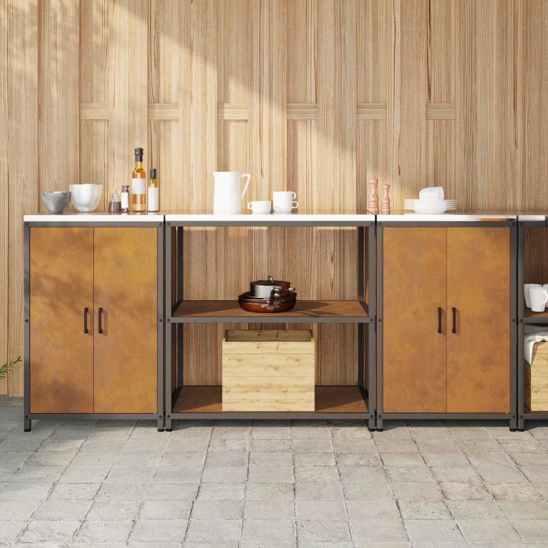 Keittiön säilytyssarja 3 pcs Ruosteinen 210 x 50 x 92 cm