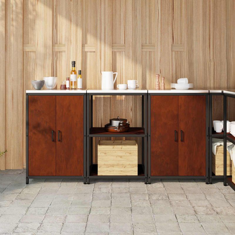 Keittiön säilytyssarja 3 pcs Ruosteinen 180 x 50 x 92 cm