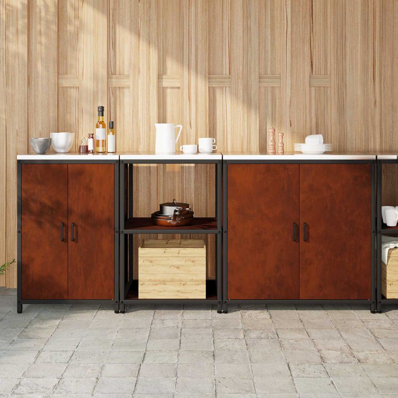 Keittiön säilytyssarja 3 pcs Ruosteinen 210 x 50 x 92 cm