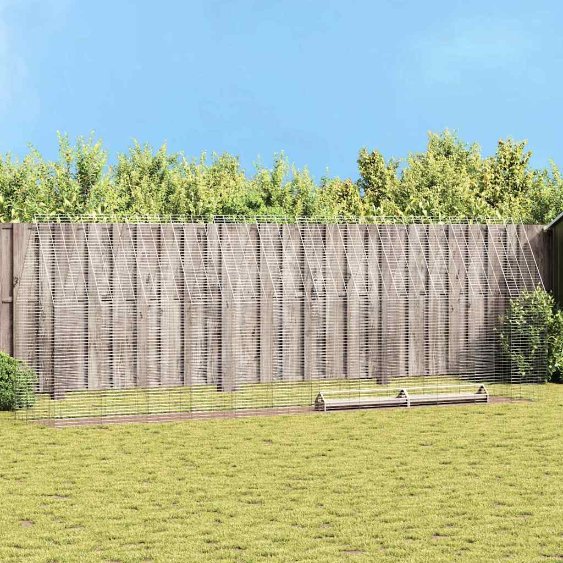 Kanahäkki 2 pcs Hopea 600 x 100 x 210 cm Galvanoitu teräs