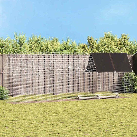 Kanahäkki 2 pcs Hopea 600 x 100 x 210 cm Galvanoitu teräs