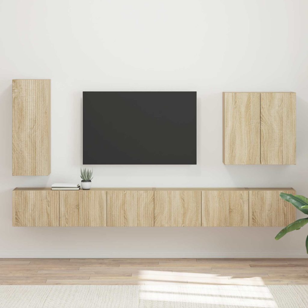 Seinäkiinnitettävä 6 pcs Sonoman tammi