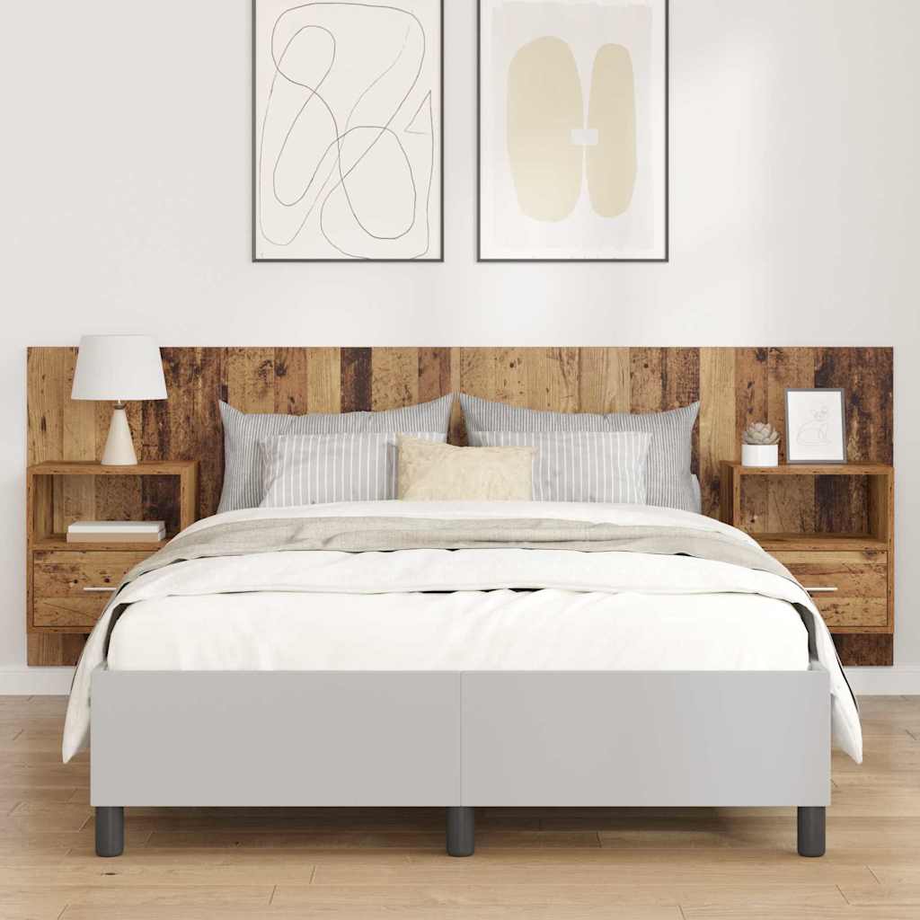 Pääty kaapilla laatikon kanssa 3 pcs Vanha Puu Tekninen puu