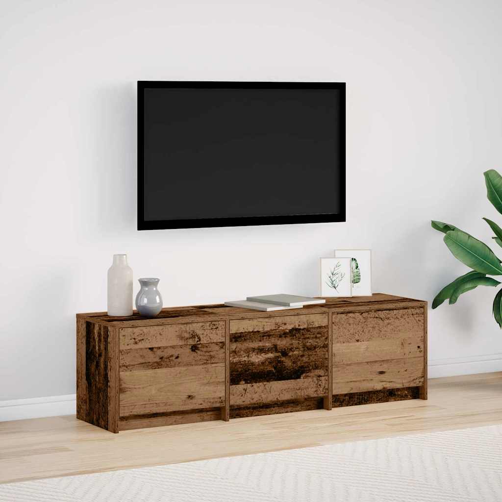TV-kaappi LED-valoilla Vanha Puu 140 x 34 x 40 cm Tekninen puu