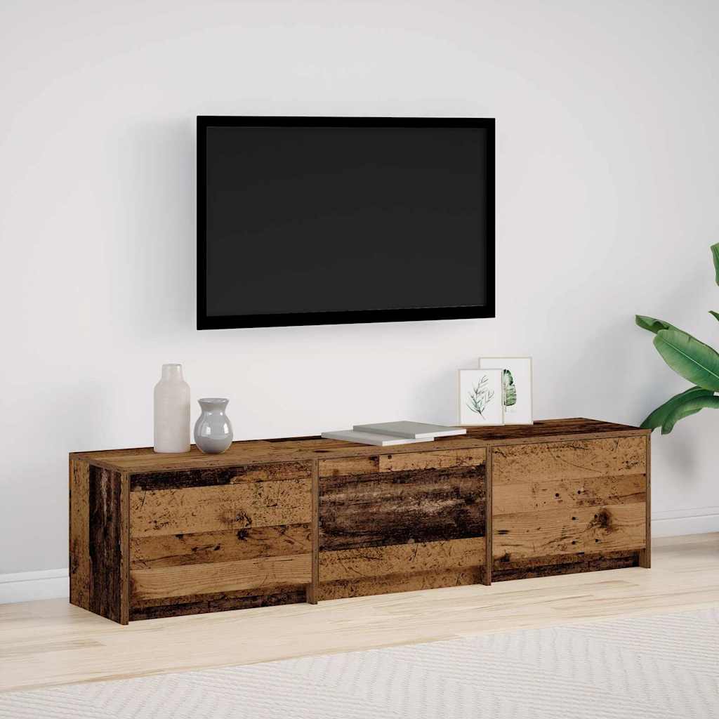 TV-kaappi LED-valoilla Vanha Puu 162 x 34 x 40 cm Tekninen puu