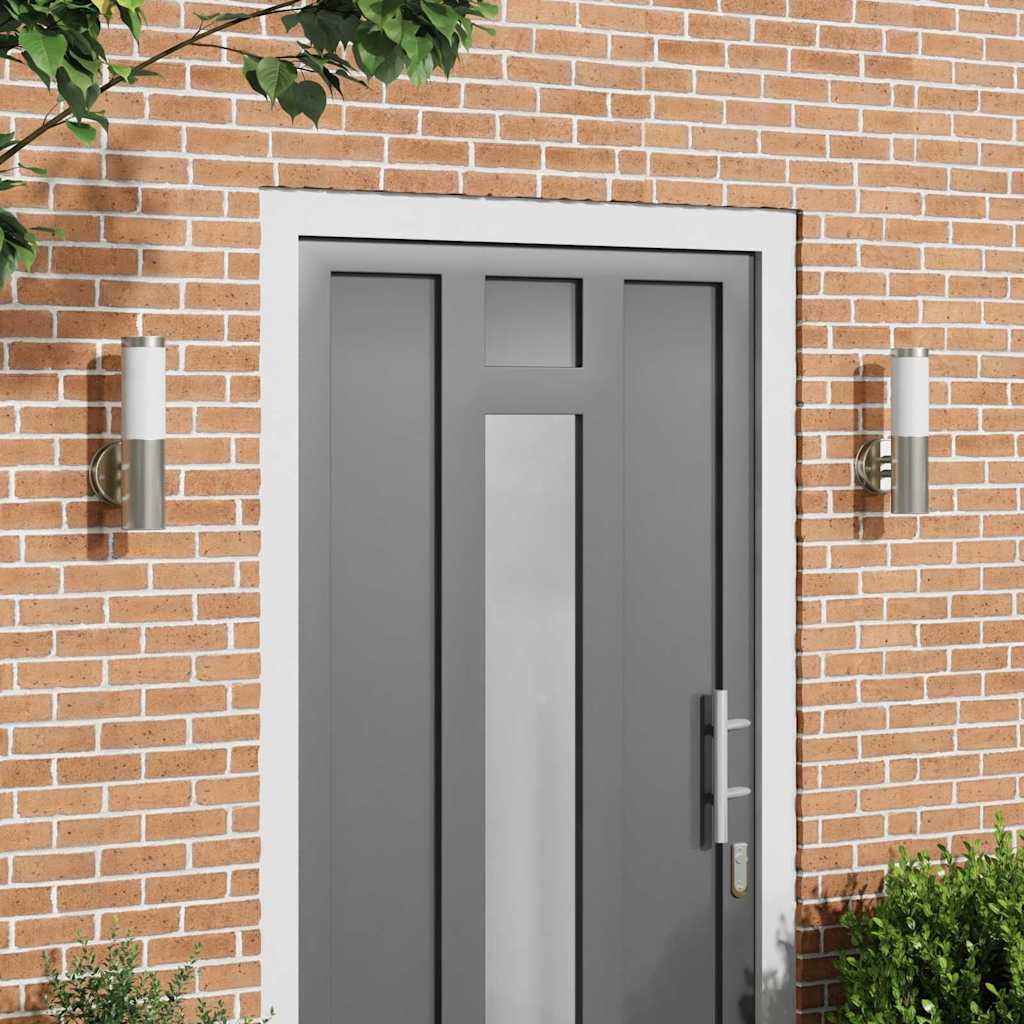 Ulkoseinävalaisin 2 kpl Hopea Ruostumaton teräs IP44