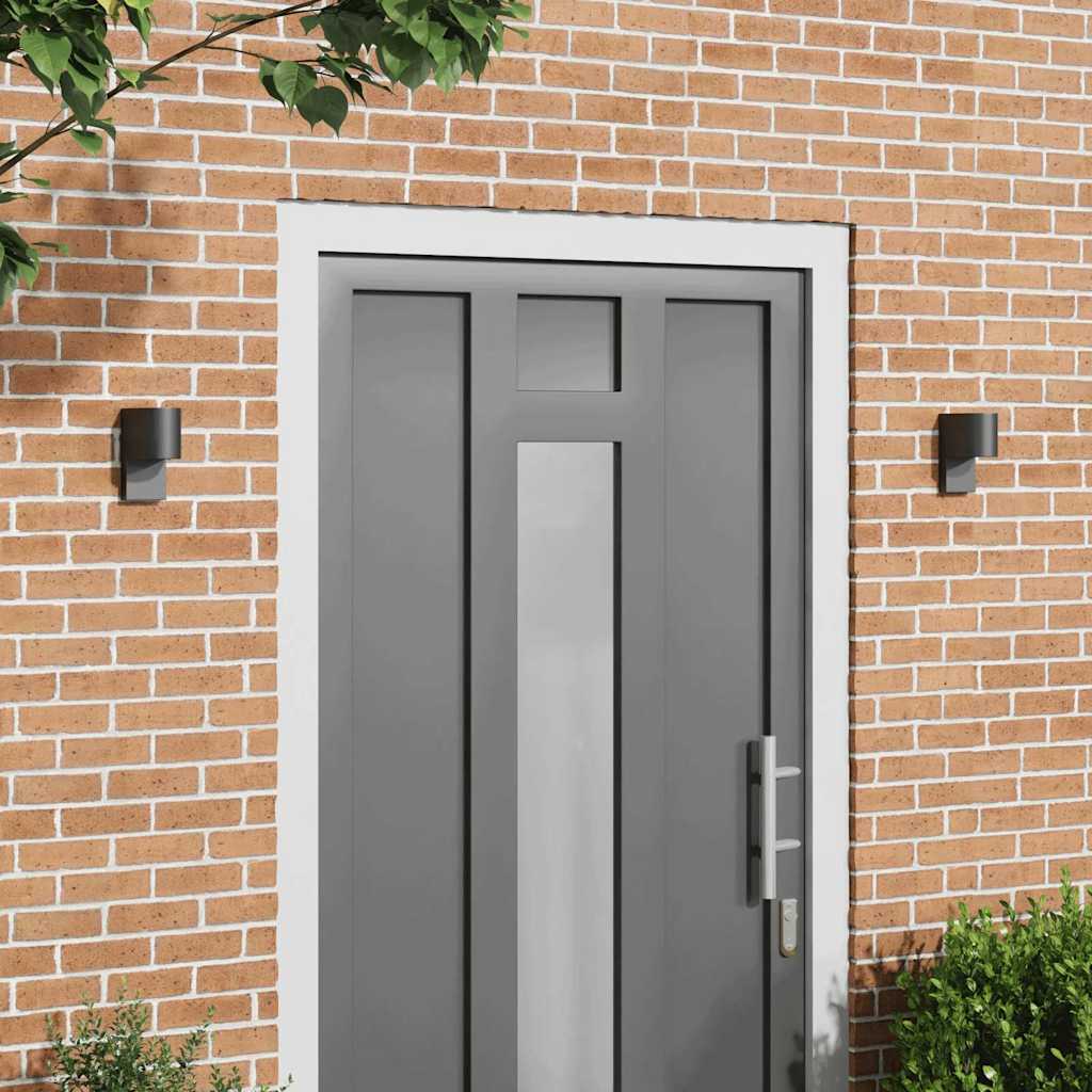 Ulkoseinän valaisimet 2 kpl Musta Ruostumaton teräs IP44