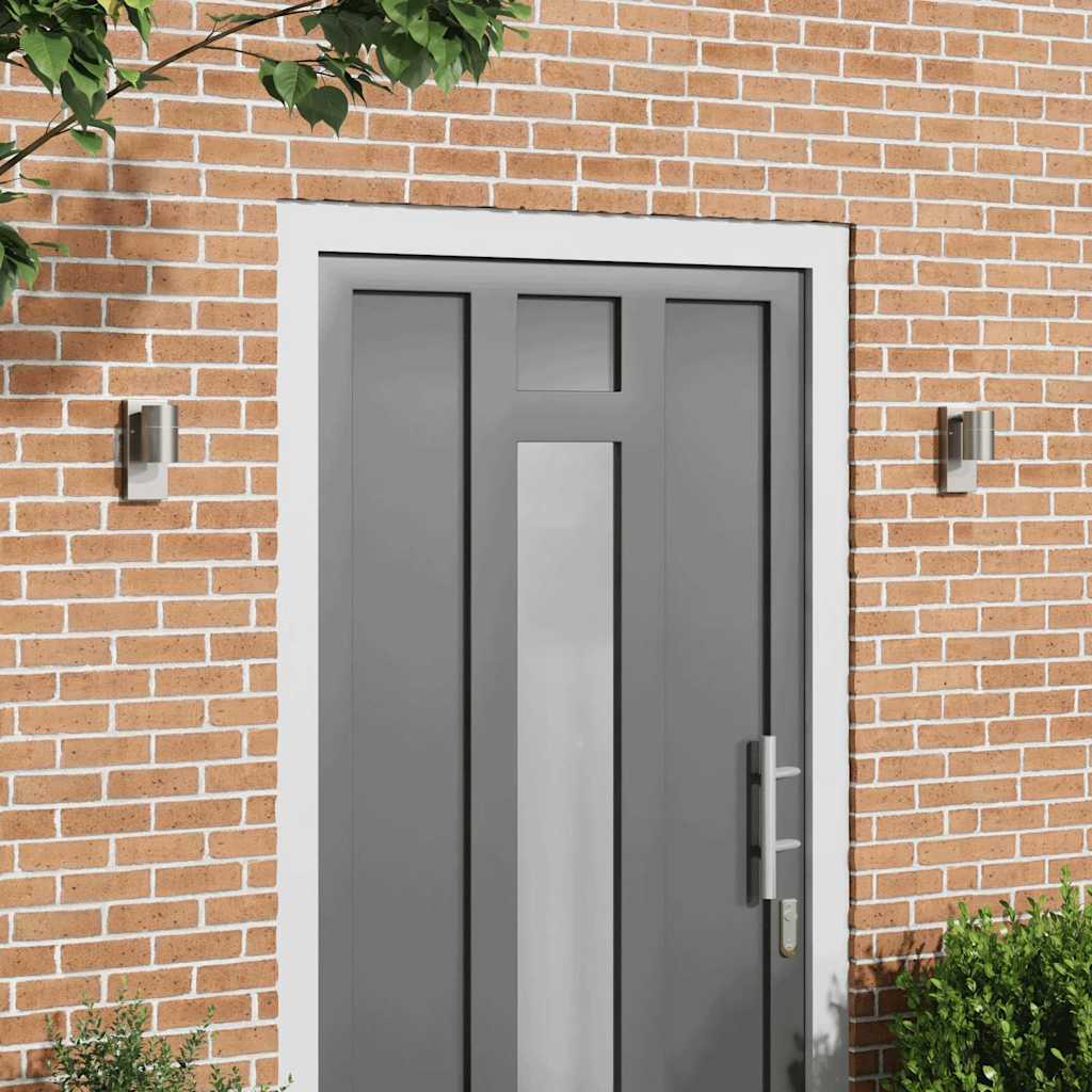 Ulkoseinävalot 2 kpl Hopea Ruostumaton Teräs IP44