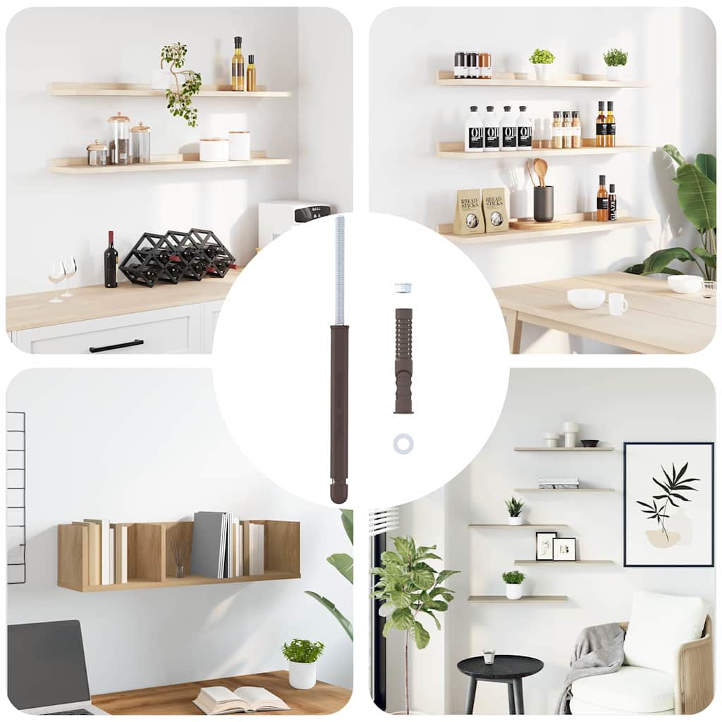 Kelluvat hyllykannattimet 12 pcs Ruskea Ø14 x 210 mm Teräs