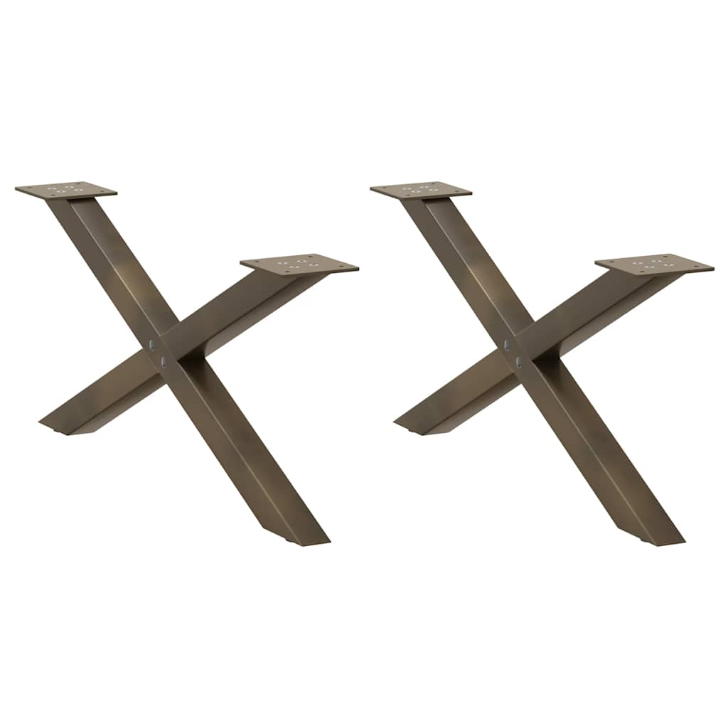 Sohvapöydän jalat X-muotoiset 2 kpl Luonnonvärinen teräs 70x(30-31) cm Teräs