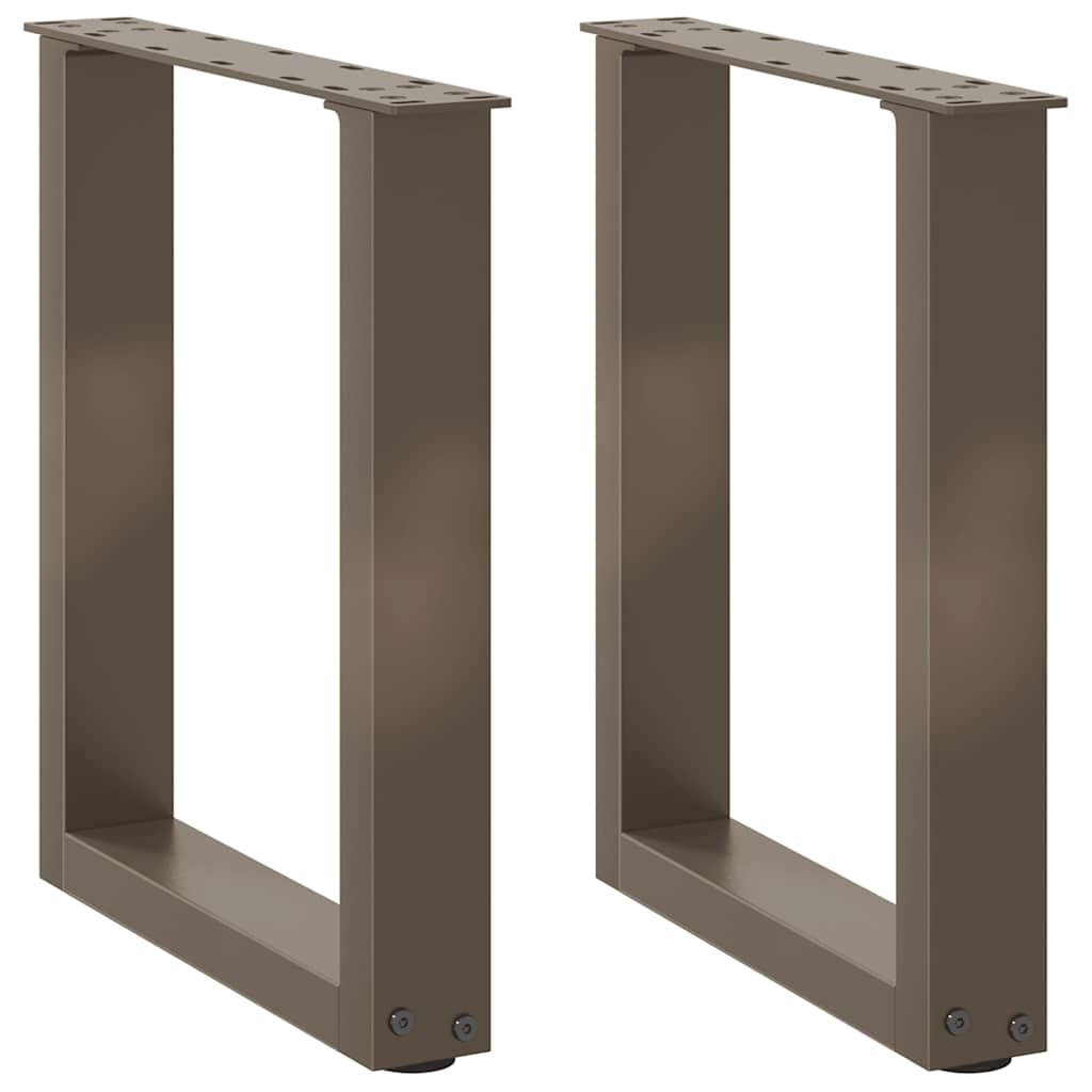 Sohvapöydän jalat U-muotoiset 2 kpl Luonnonvärinen teräs 38x(42-43) cm Teräs