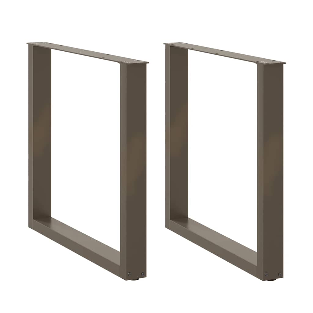 Ruokapöydän jalat U-muotoiset 2 kpl Luonnonvärinen teräs 90x(72-73) cm Teräs