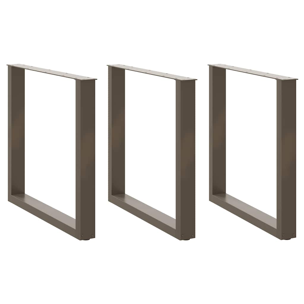 Ruokapöydän jalat U-muotoiset 3 kpl Luonnonvärinen teräs 80x(72-73) cm Teräs