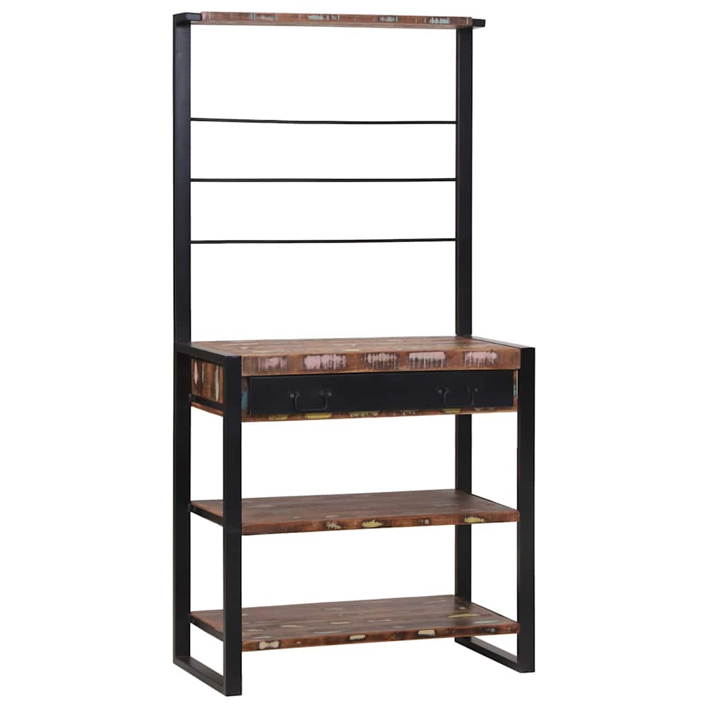 vidaXL-keittiöhylly Monivärinen 80x40x160 cm Kierrätetty puu