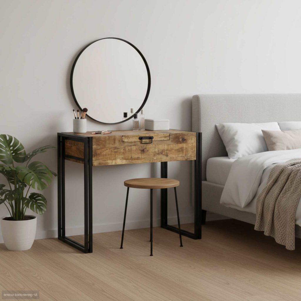 Meikkipöytä 90x50x75 cm Kiinteä Mangopuu