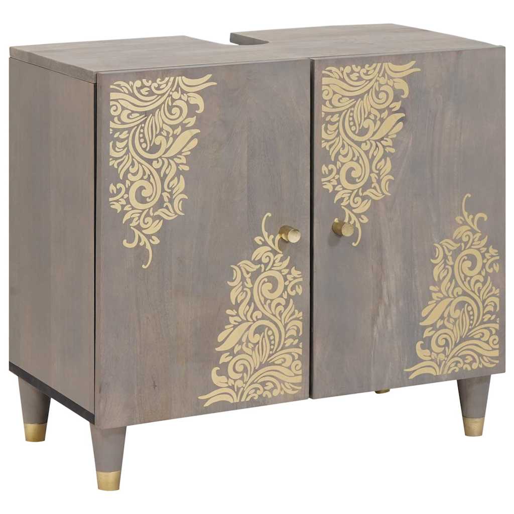 Kylpyhuoneen allaskaappi Harmaa 62 x 33 x 58 cm Täysi Mangopuu