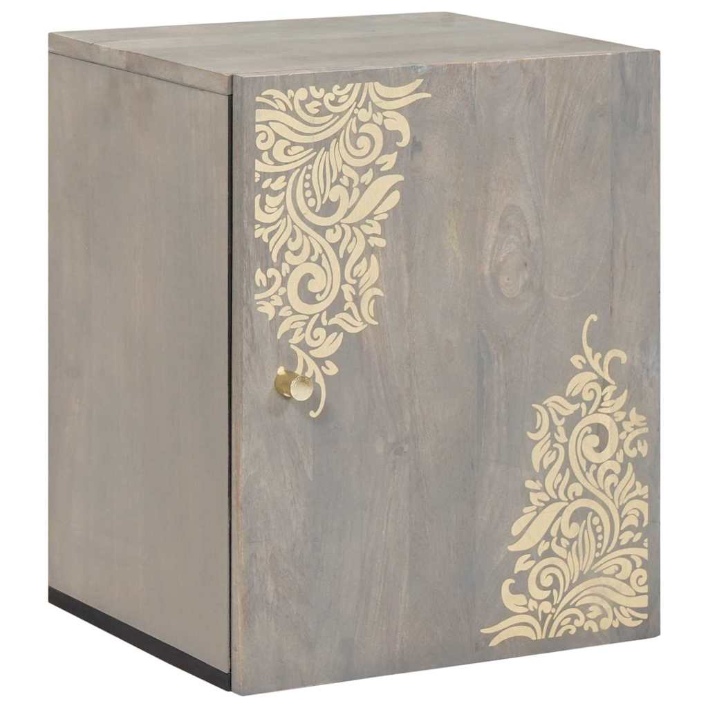 Kylpyhuoneen seinäkaappi Harmaa 38 x 33 x 48 cm Täysi Mangopuu