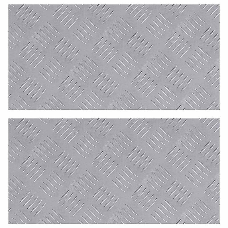 Alumiini Ruudulliset Levyt 2 kpl Liukumaton 50x25 cm